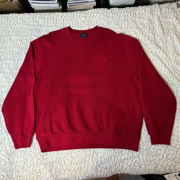 Faconnable 100% Cotton Crew Neck Sweater Red Men’s Size Large L - Picture 5 of 8
